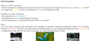 Lotic ecosystems
